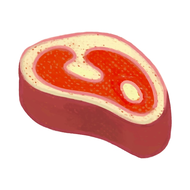 Handgezeichnetes fleisch mit ölpastellillustration