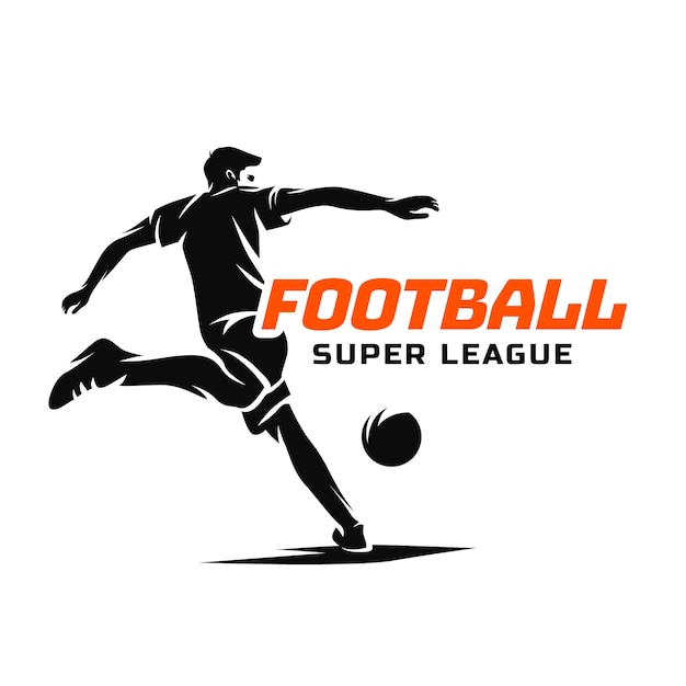 Vektor handgezeichnetes fußball-logo mit flachem design
