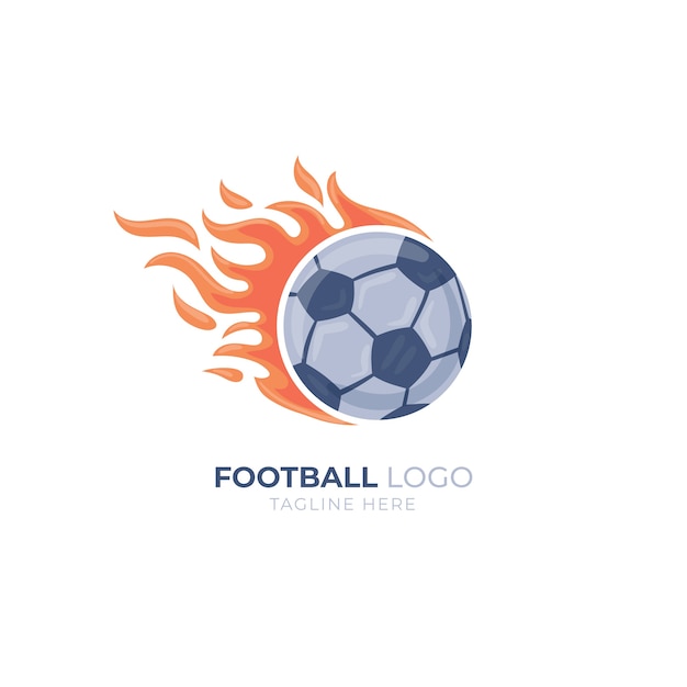 Vektor handgezeichnetes fußball-logo mit flachem design