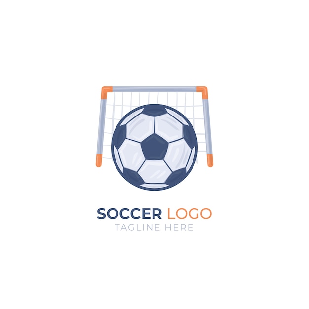 Handgezeichnetes fußball-logo mit flachem design