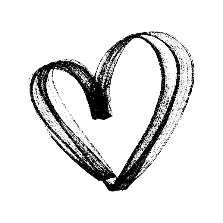 Vektor handgezeichnetes herz-symbol süßes doodle liebeszeichen isoliert auf weißem hintergrund gezeichnetes herz.