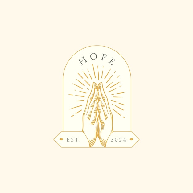 Vektor handgezeichnetes hope-logo-design