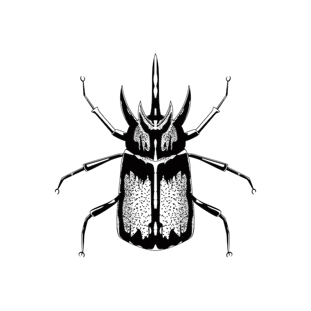 Vektor handgezeichnetes insekt in der weinleseart