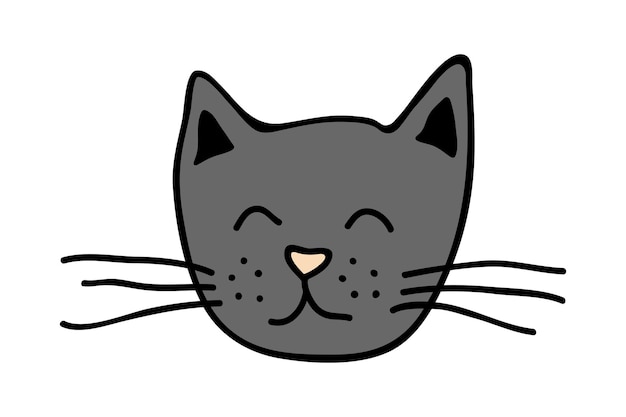 Handgezeichnetes katzenmaulkorb-clipart niedliches haustier-gesichtsgekritzel