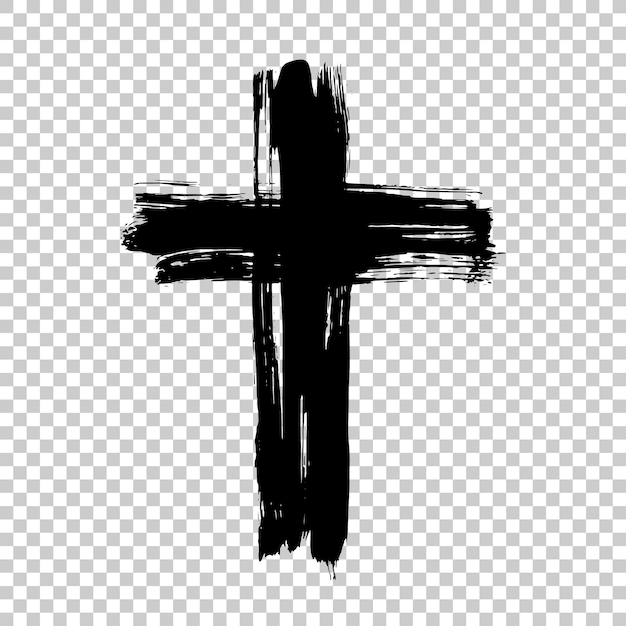 Handgezeichnetes Kreuz Grunge-Kreuz Kreuz mit Pinselstrich gemacht