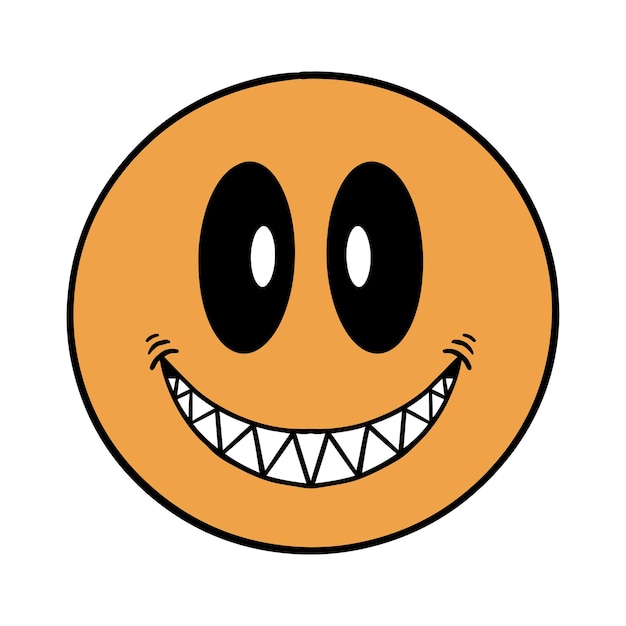 Vektor handgezeichnetes lächeln-emoticon-doodle