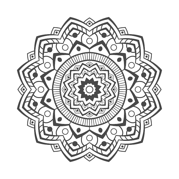 Handgezeichnetes Mandala auf weißem Hintergrund