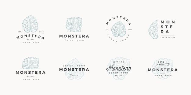 Vektor handgezeichnetes monstera-logo