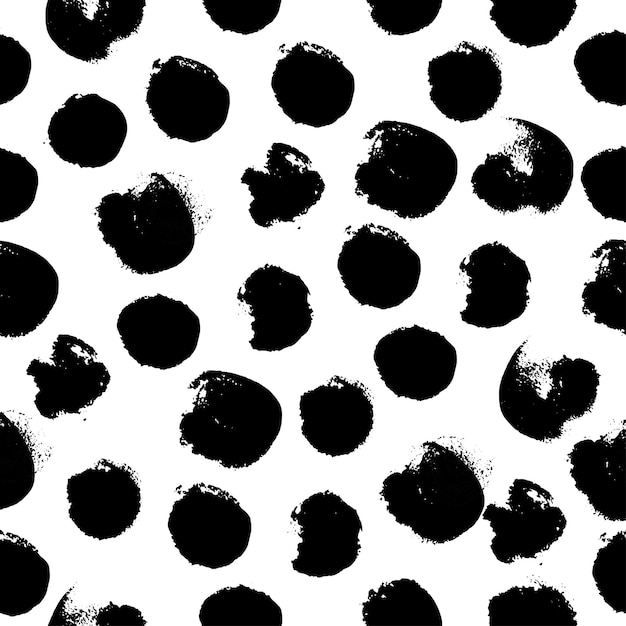 Handgezeichnetes nahtloses schwarzweiss-muster im grunge-stil.