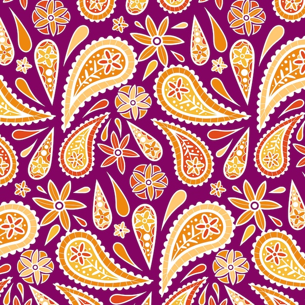 Vektor handgezeichnetes paisley-musterdesign