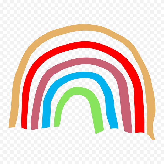 Handgezeichnetes Regenbogenelement Boho-Regenbogen-Handgezeichnetes Bild