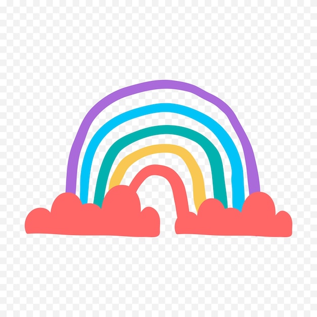 Handgezeichnetes Regenbogenelement Boho-Regenbogen-Handgezeichnetes Bild