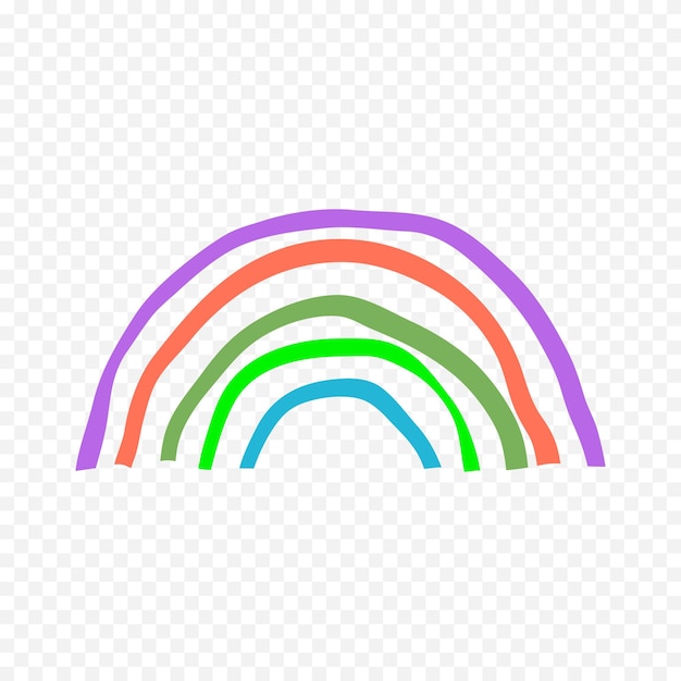 Handgezeichnetes Regenbogenelement Boho-Regenbogen-Handgezeichnetes Bild