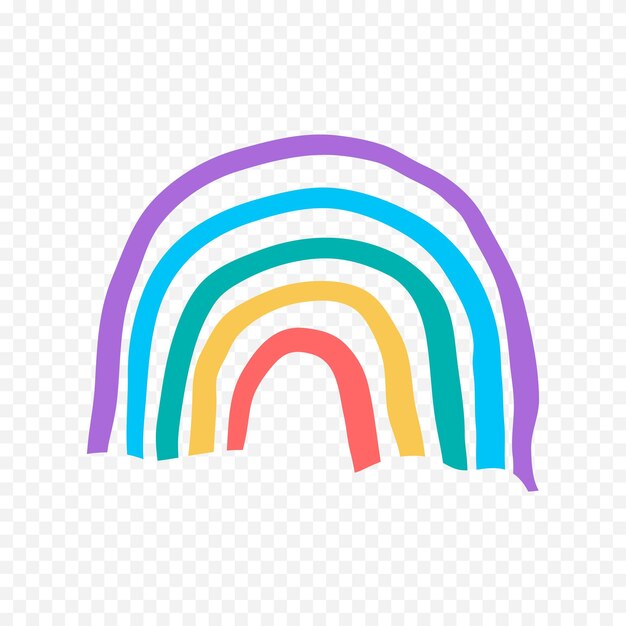 Handgezeichnetes Regenbogenelement Boho-Regenbogen-Handgezeichnetes Bild