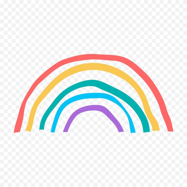 Handgezeichnetes Regenbogenelement Boho-Regenbogen-Handgezeichnetes Bild