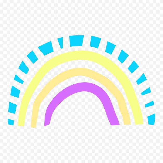 Handgezeichnetes Regenbogenelement Boho-Regenbogen-Handgezeichnetes Bild