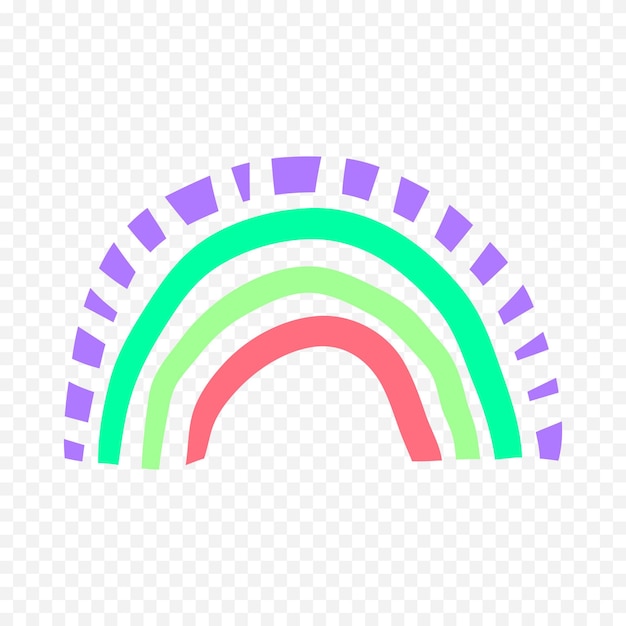 Handgezeichnetes Regenbogenelement Boho-Regenbogen-Handgezeichnetes Bild
