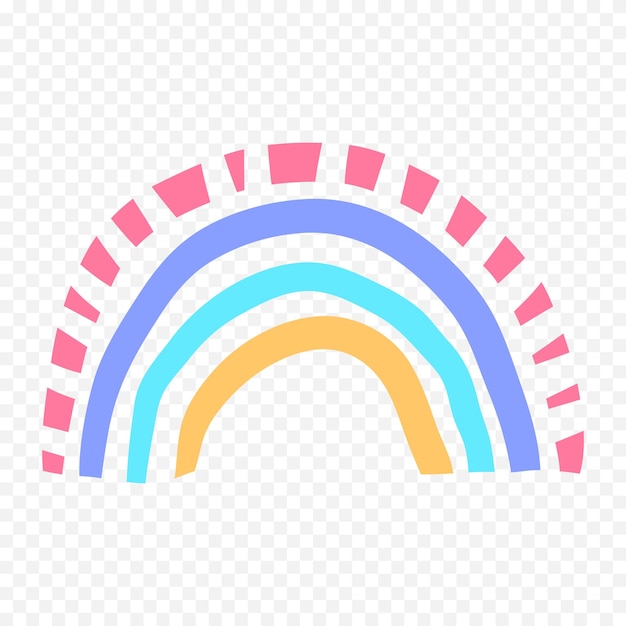 Handgezeichnetes Regenbogenelement Boho-Regenbogen-Handgezeichnetes Bild