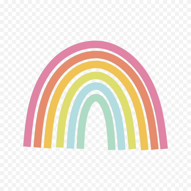Handgezeichnetes Regenbogenelement Boho-Regenbogen-Handgezeichnetes Bild