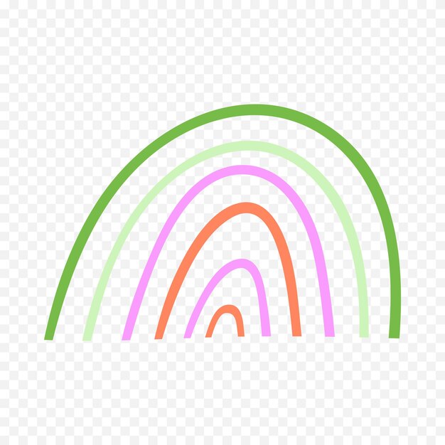 Handgezeichnetes Regenbogenelement Boho-Regenbogen-Handgezeichnetes Bild