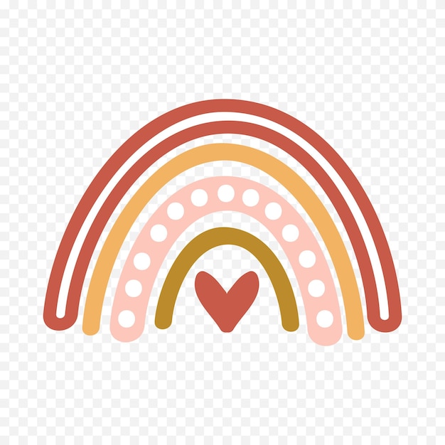 Handgezeichnetes Regenbogenelement Boho-Regenbogen-Handgezeichnetes Bild