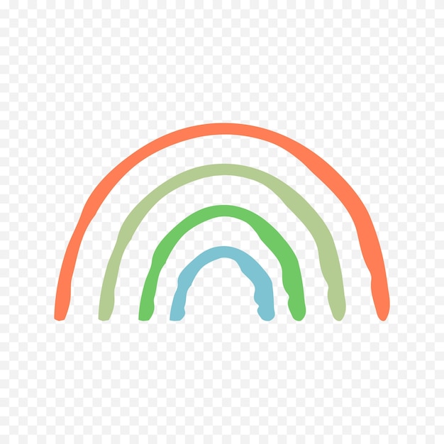 Handgezeichnetes Regenbogenelement Boho-Regenbogen-Handgezeichnetes Bild
