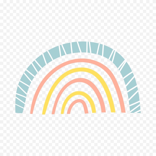 Handgezeichnetes Regenbogenelement Boho-Regenbogen-Handgezeichnetes Bild