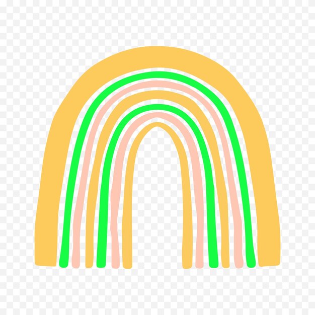 Handgezeichnetes Regenbogenelement Boho-Regenbogen-Handgezeichnetes Bild