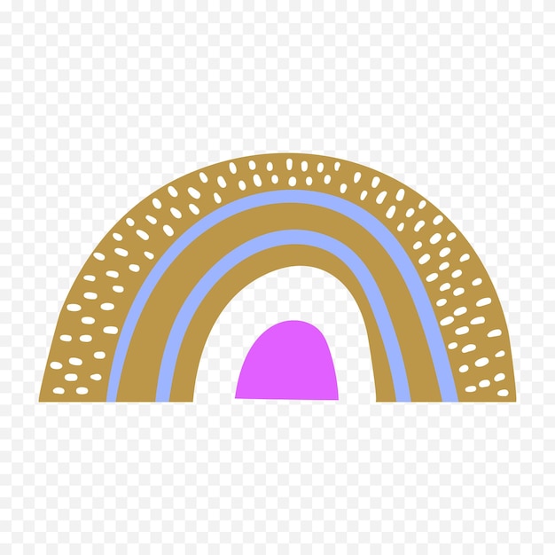 Handgezeichnetes Regenbogenelement Boho-Regenbogen-Handgezeichnetes Bild