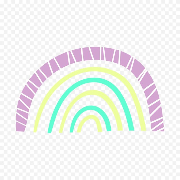 Handgezeichnetes Regenbogenelement Boho-Regenbogen-Handgezeichnetes Bild