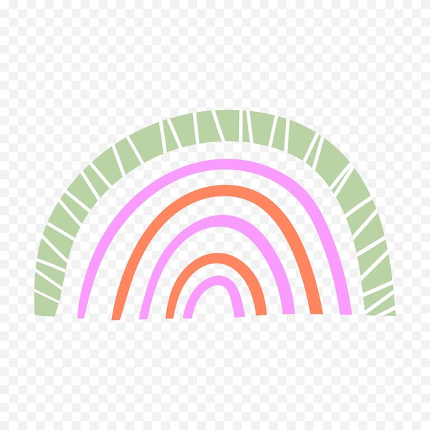 Handgezeichnetes Regenbogenelement Boho-Regenbogen-Handgezeichnetes Bild