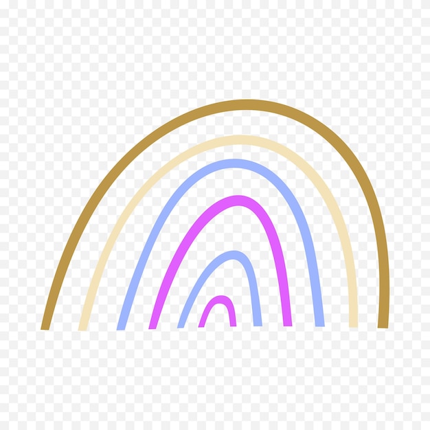Handgezeichnetes Regenbogenelement Boho-Regenbogen-Handgezeichnetes Bild