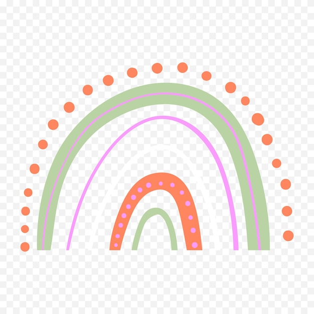 Handgezeichnetes Regenbogenelement Boho-Regenbogen-Handgezeichnetes Bild