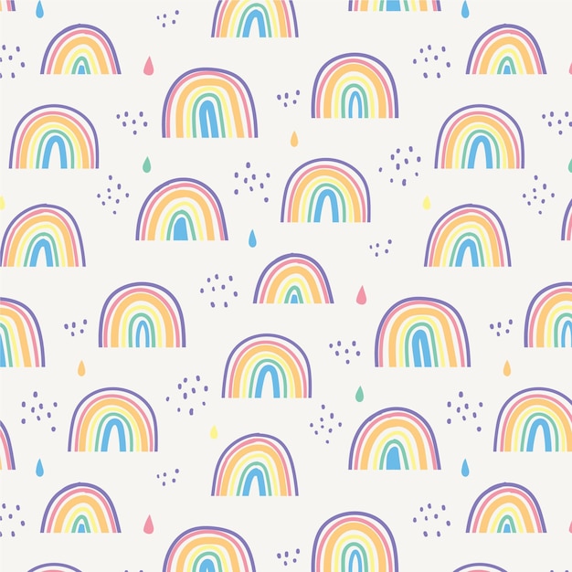 Handgezeichnetes Regenbogenmusterdesign