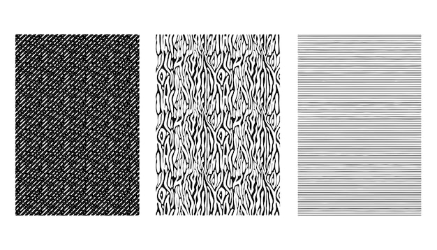 Handgezeichnetes schwarzes Hatching-Linien-Textur-Set Set von handgezeichneten Bleistift-Texturen