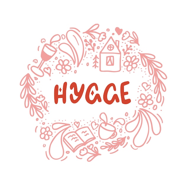 Handgezeichnetes set von home-hygge-doodles gemütlichkeit und komfortabler lebensstil gemütliches zuhause im sketch-stil