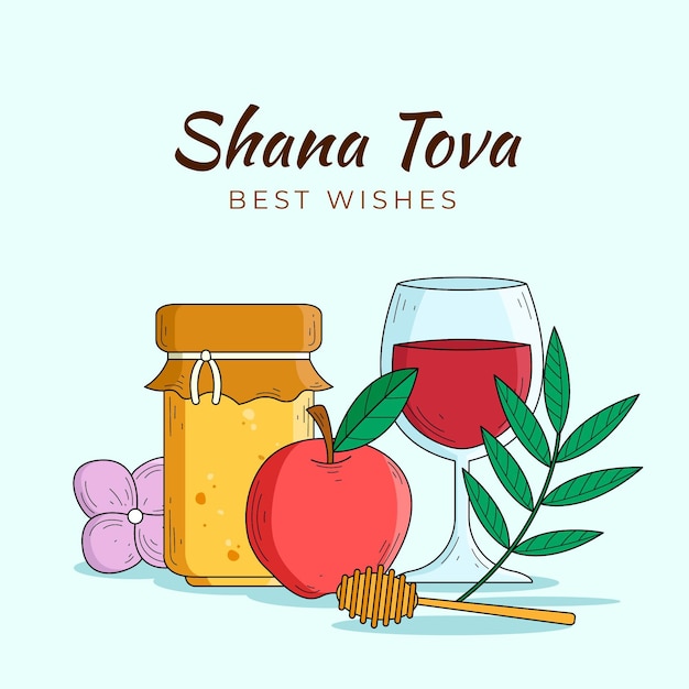 Handgezeichnetes shana tova design