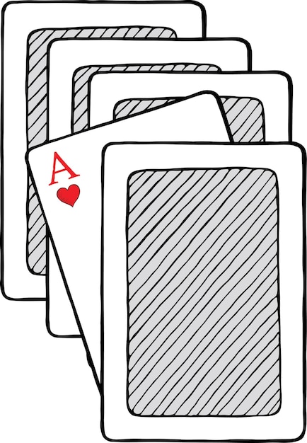 Vektor handgezeichnetes spielkarten-symbol spielkartenskizzen-symbool für eine infografik-website oder -app