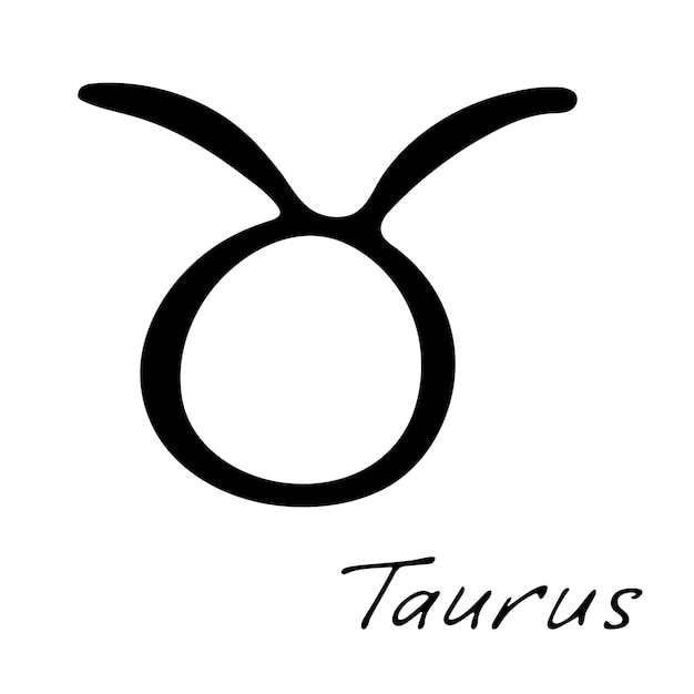 Handgezeichnetes sternzeichen stier esoterisches symbol doodle astrologie cliparts element für design