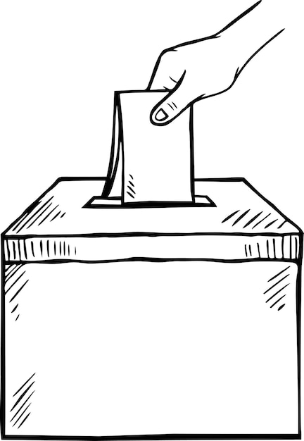 Vektor handgezeichnetes symbol der stimmzettel wahl abstimmungskonzept einfaches liniendesign für die website vektor