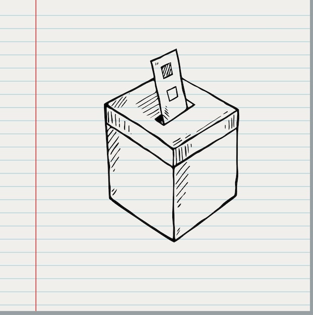 Vektor handgezeichnetes symbol der stimmzettel wahl abstimmungskonzept einfaches liniendesign für die website vektor