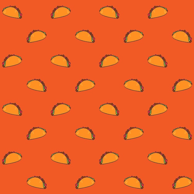 Handgezeichnetes Taco-Vektor-nahtloses Muster