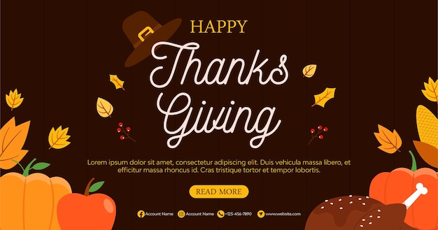 Handgezeichnetes thanksgiving-landing-page-flaches design-konzept