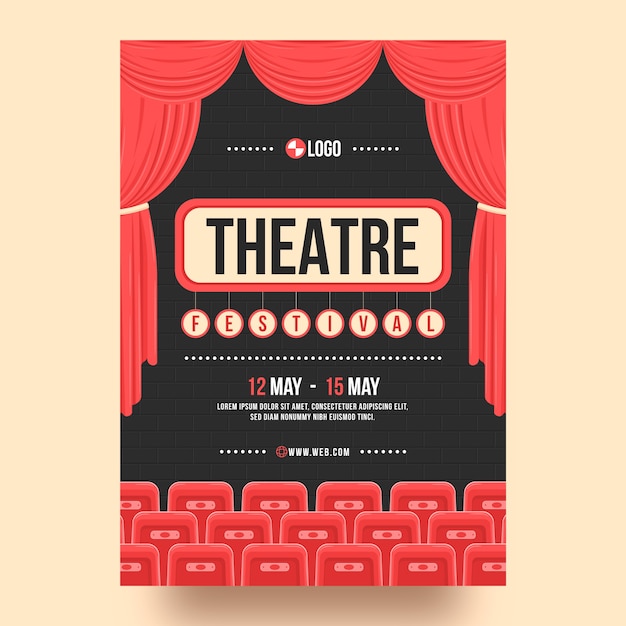 Vektor handgezeichnetes theatershow-poster