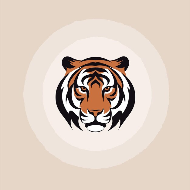 Vektor handgezeichnetes tigerhead-logo-design