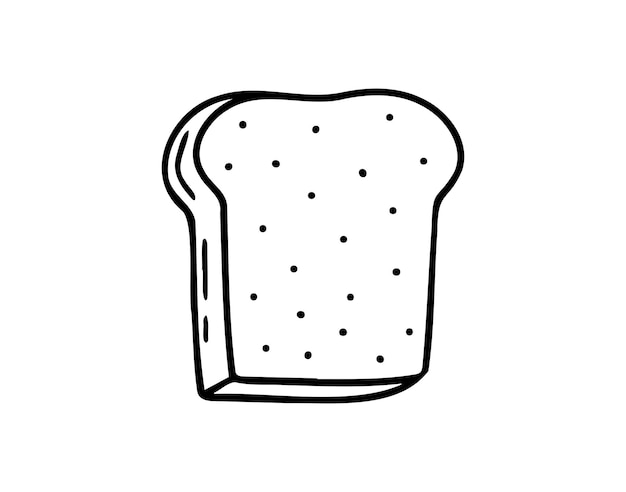 Handgezeichnetes Toast-Schnitt-Isolations-Symbol Umriss-Toast-Zeichen