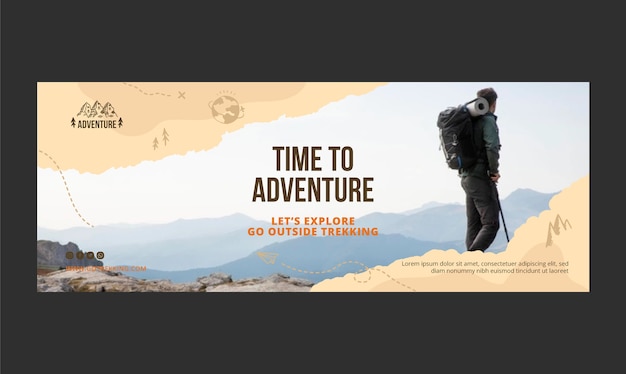 Handgezeichnetes Trekking-Facebook-Cover