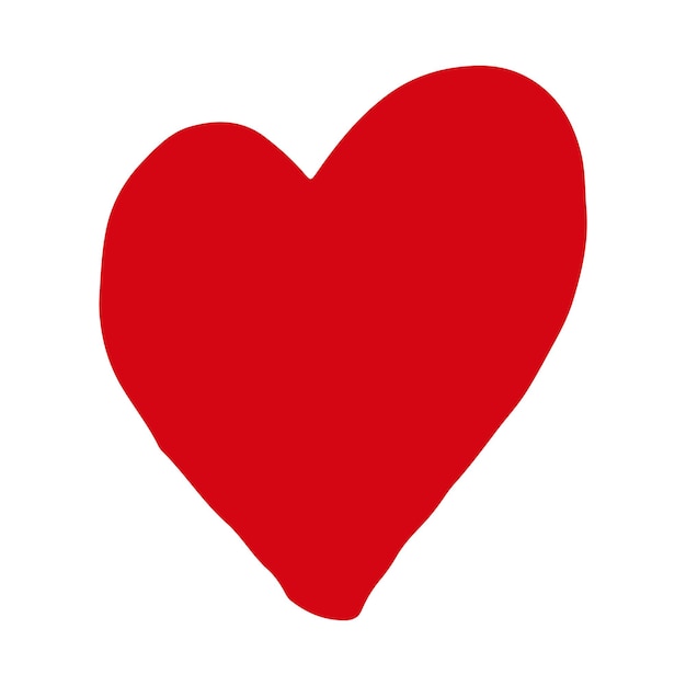 Handgezeichnetes Valentinstagsbriefchen mit rotem Herz auf weißem Hintergrund Dekoratives Schnippchen in Form eines Liebesherzens