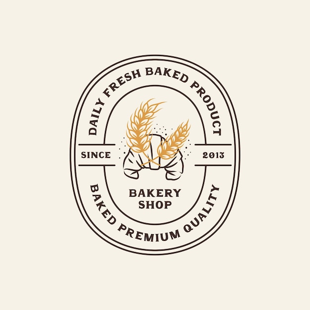 Handgezeichnetes vintage-bäckerei-logo-etikett