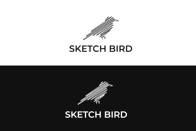 Vektor handgezeichnetes vogel-logo-design